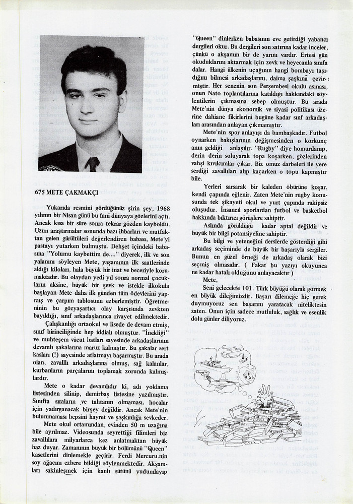 Mete Çakmakçı sayfasının taranmış hali