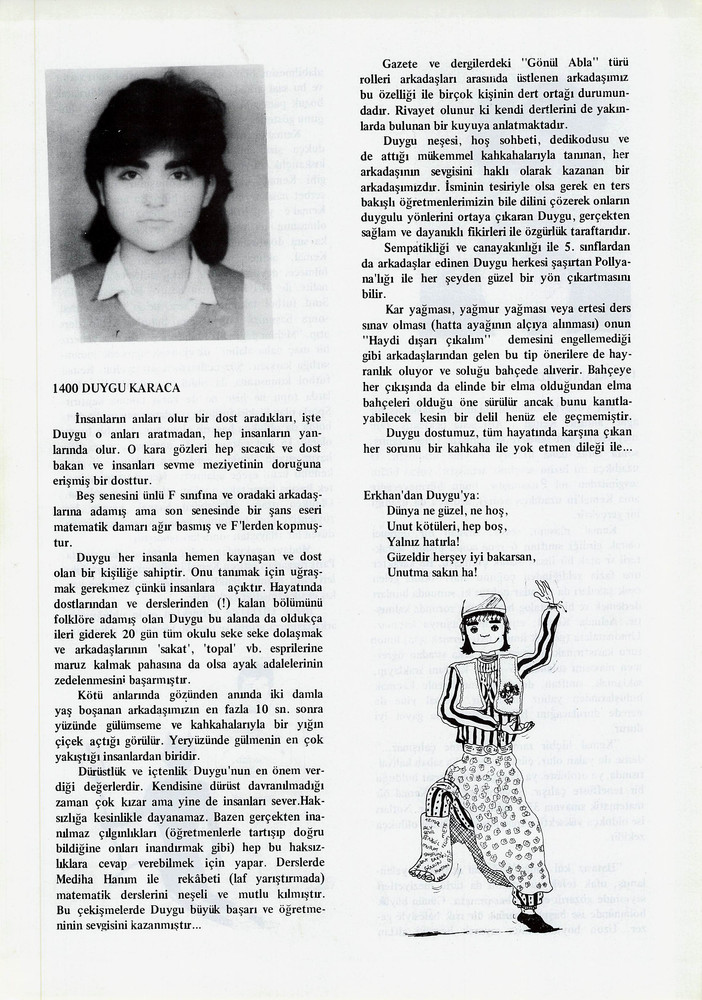 Duygu Karaca sayfasının taranmış hali