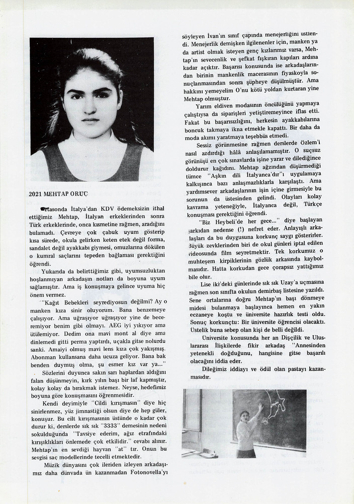 Mehtap Oruç sayfasının taranmış hali