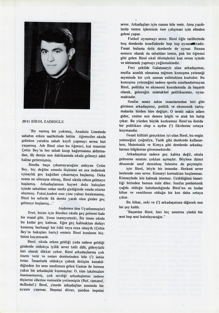 Birol Zaimoğlu sayfasının taranmış hali