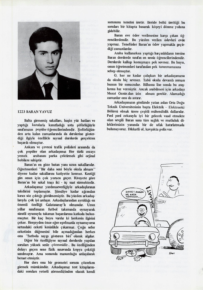 Baran Yavuz sayfasının taranmış hali