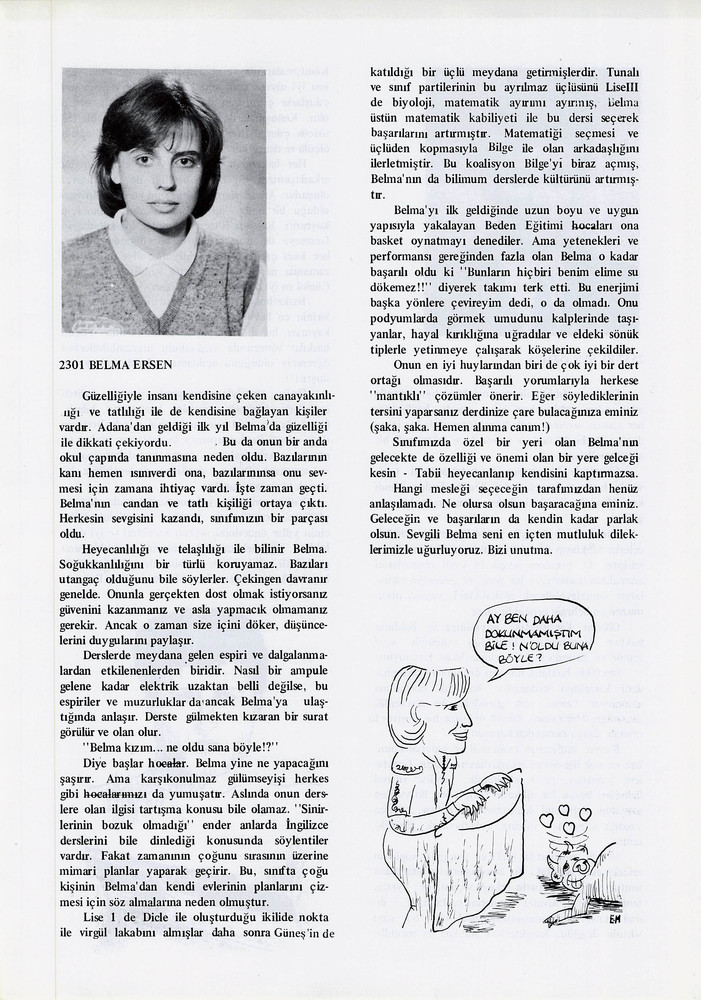 Belma Ersen sayfasının taranmış hali