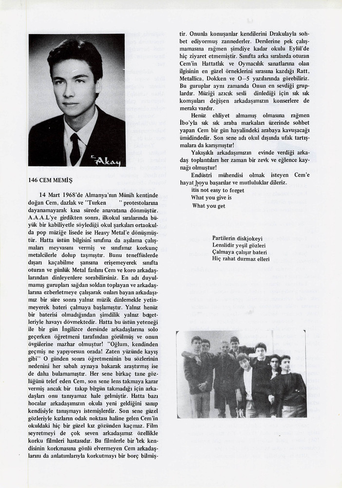 Cem Memiş sayfasının taranmış hali