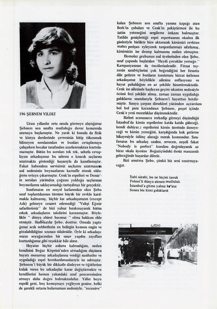 Şebnem Yıldız sayfasının taranmış hali