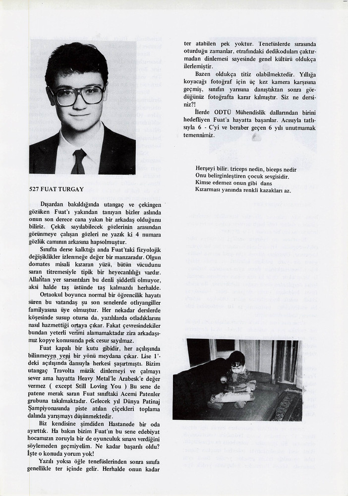 Fuat Turgay sayfasının taranmış hali