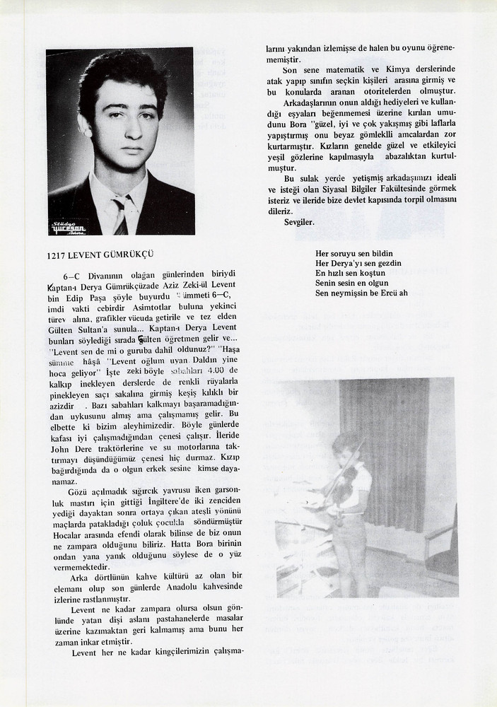Levent Gümrükçü sayfasının taranmış hali