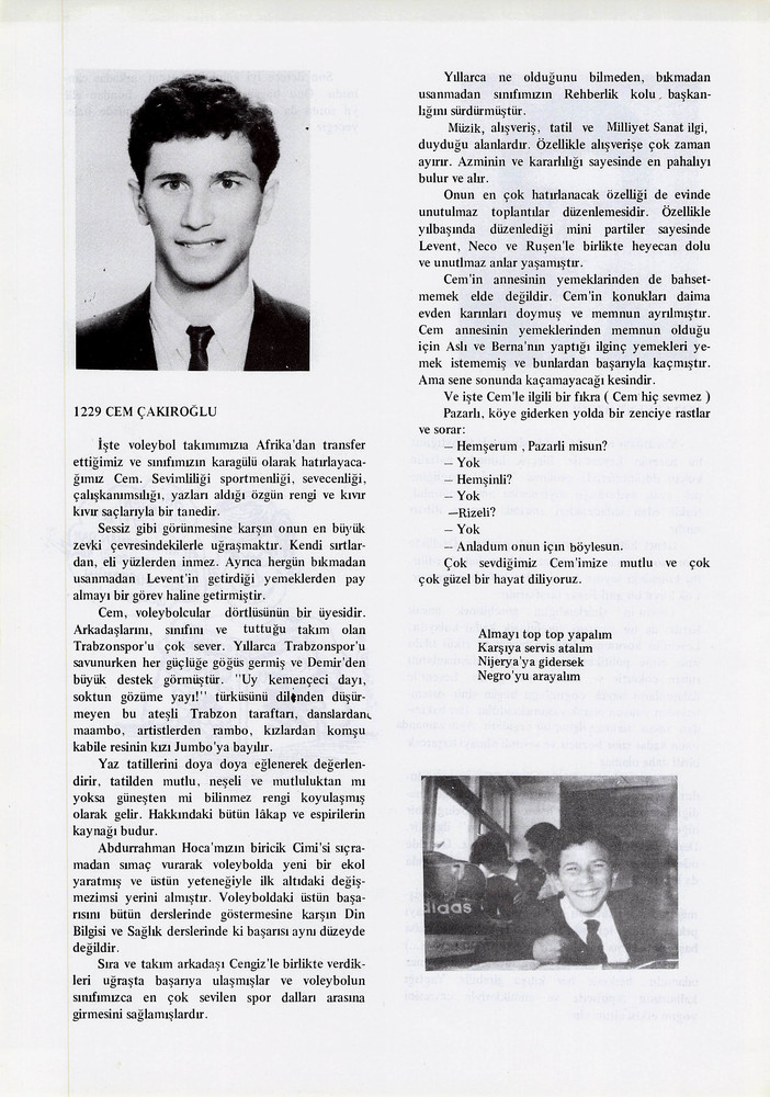 Cem Çakıroğlu sayfasının taranmış hali