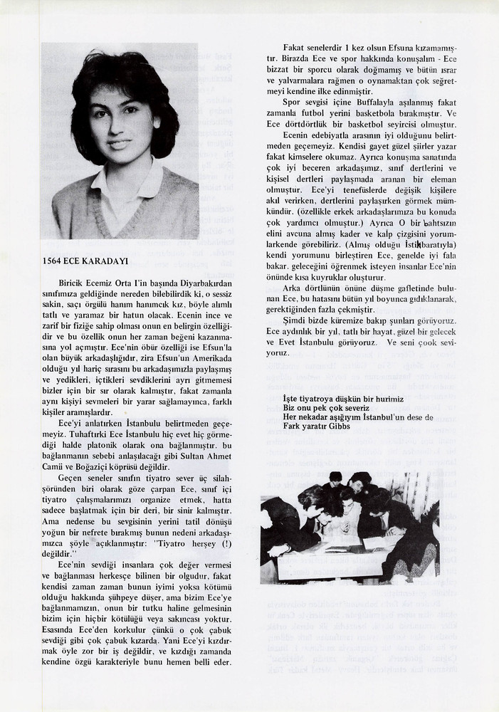 Ece Karadayı sayfasının taranmış hali
