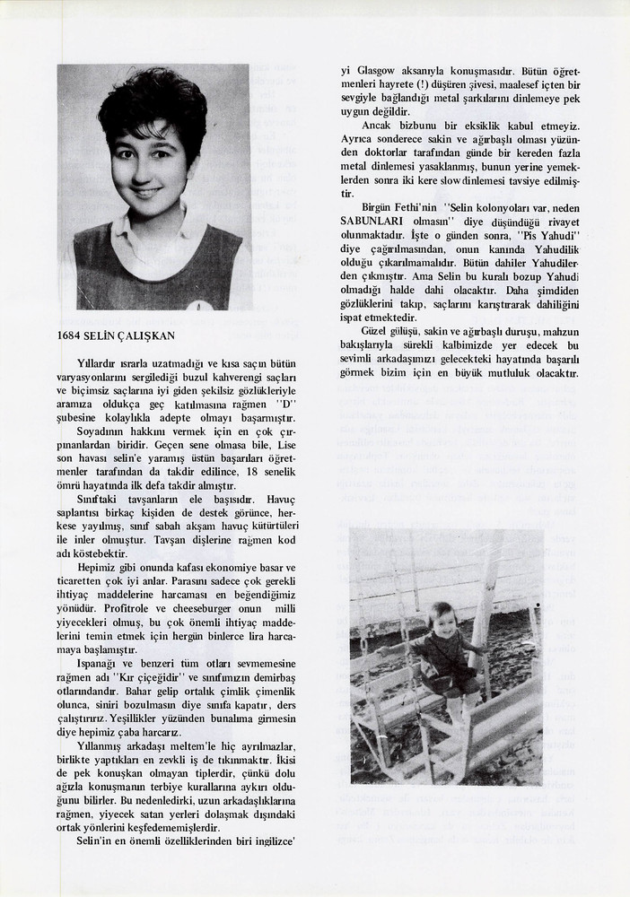 Selin Çalışkan sayfasının taranmış hali