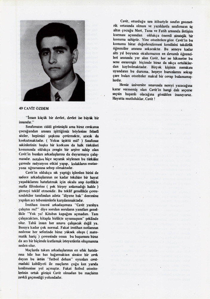 Cavit Özdem sayfasının taranmış hali
