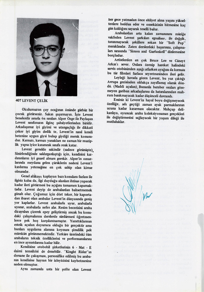Levent Çelik sayfasının taranmış hali