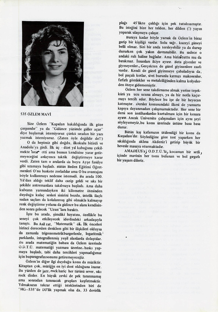 Özlem Mavi sayfasının taranmış hali