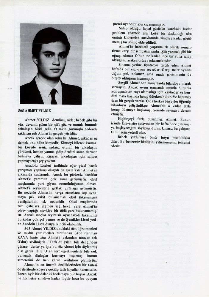Ahmet Yıldız sayfasının taranmış hali