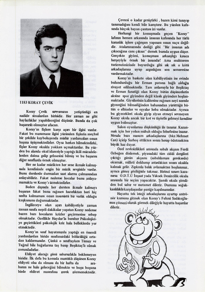 Koray Çevik sayfasının taranmış hali