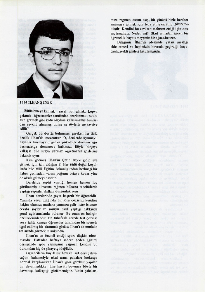 İlhan Şener sayfasının taranmış hali