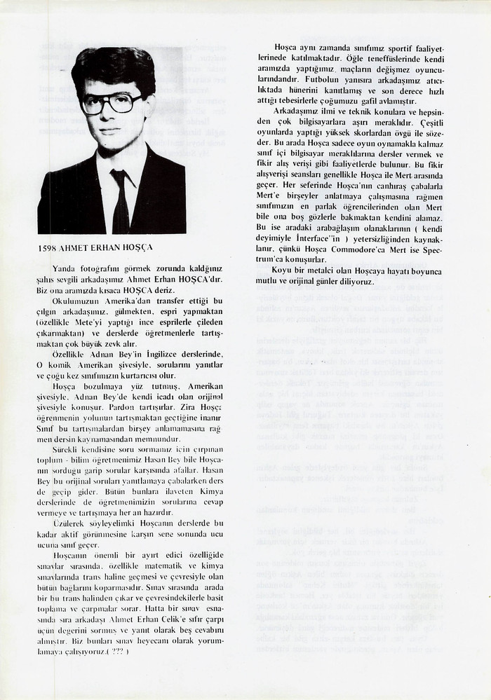 Ahmet Erhan Hoşça sayfasının taranmış hali
