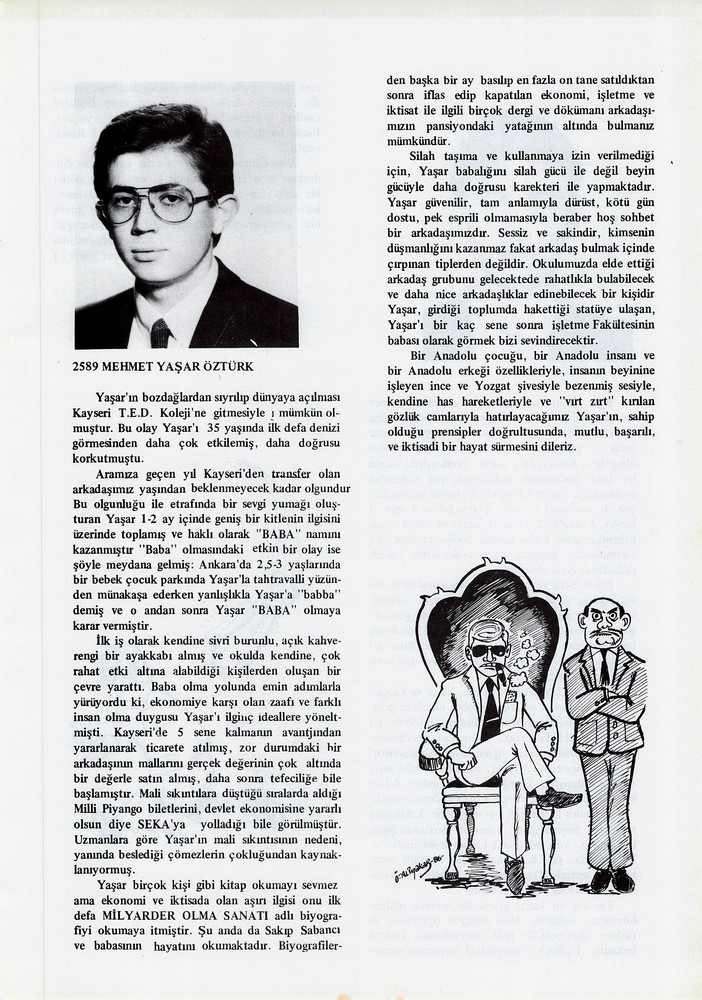 Mehmet Yaşar Öztürk sayfasının taranmış hali