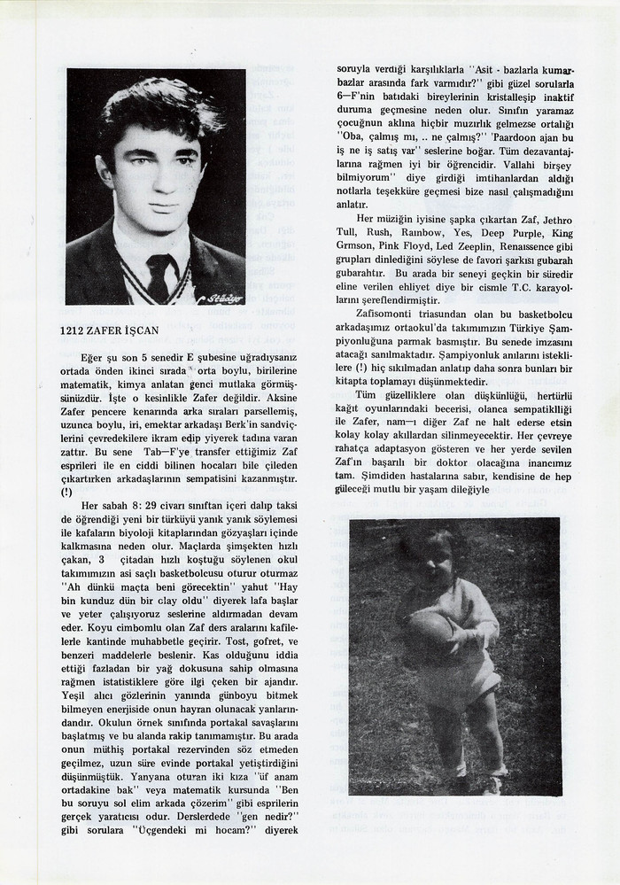Zafer İşcan sayfasının taranmış hali