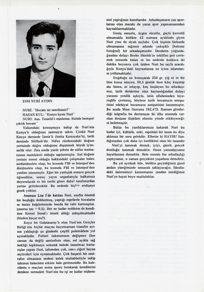 Nuri Aydın sayfasının taranmış hali
