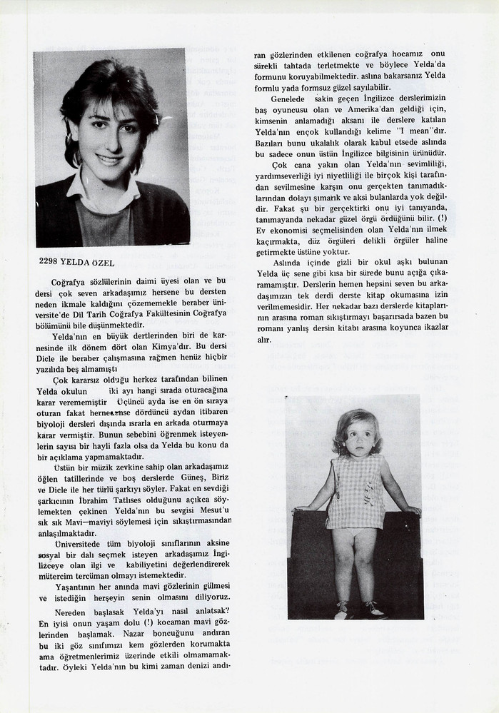 Yelda Özel sayfasının taranmış hali